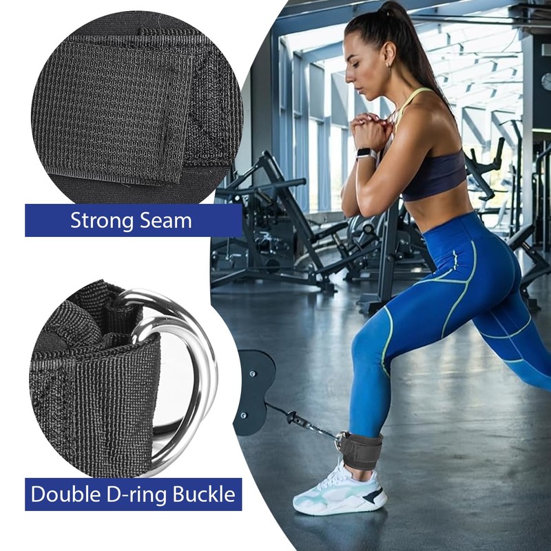 Foot Loops, Cable Pull, Kickbacks, Adjustable Foot Cuffs, Cable Pull,