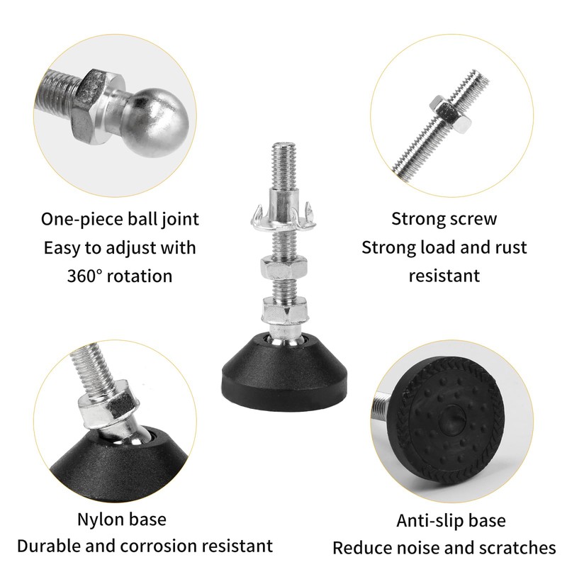 Minnhua 8PACK Adjustable Levelling Feet - M8 x 50mm Furniture