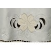 Creative Linens Embroidered Floral Cutwork Applique Tablecloth 88" Round Ivory