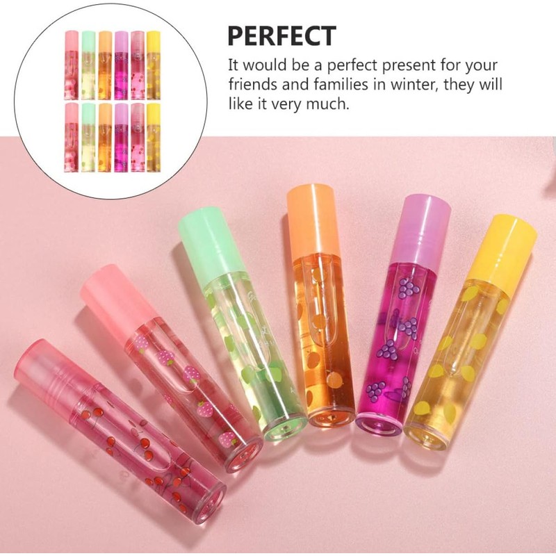 Brillo Labial Transparente Incoloro 12 Piezas Sabor Fruta – Wakauto