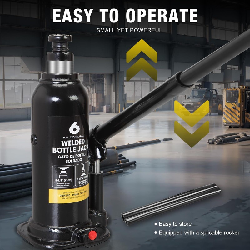 Torin Hydraulic Jack 6 Ton (12,000 lbs) Lifting Automotive Welded