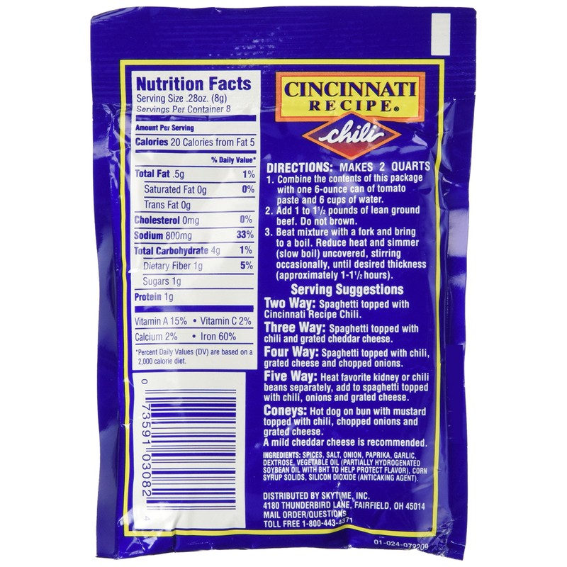 12 Pack Cincinnati Chili Mix packets