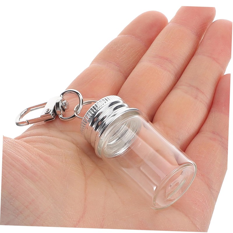 Toyvian 5個 キーチェーンボトル 小さな瓶 ミニジャー ミニボトル 小さな魔法瓶 願い事ボトルキーホルダー ウィッシュボトル ウィッシングボトル