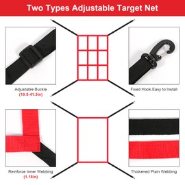 2Pcs Strike Zone Net,13.5x21.5in Portable Strike Zone Target Net for Baseball&Softball Nets,Barrier Net,Lacrosse Net,Adjustable Strike Zone Plate for Baseball Pitching Accuracy Improve