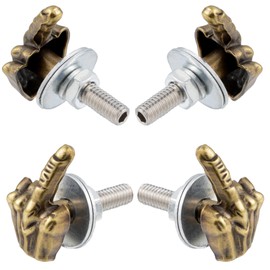 Lunsom Finger License Plate Screws, License Plate Screw Kit 4PCS License Plate Frames Bolt Fit for Most Vehicles Motorcycles,Bronze