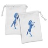 Ambesonne Horses Fabric Pouch Set of 2, Gallop Animal Motif