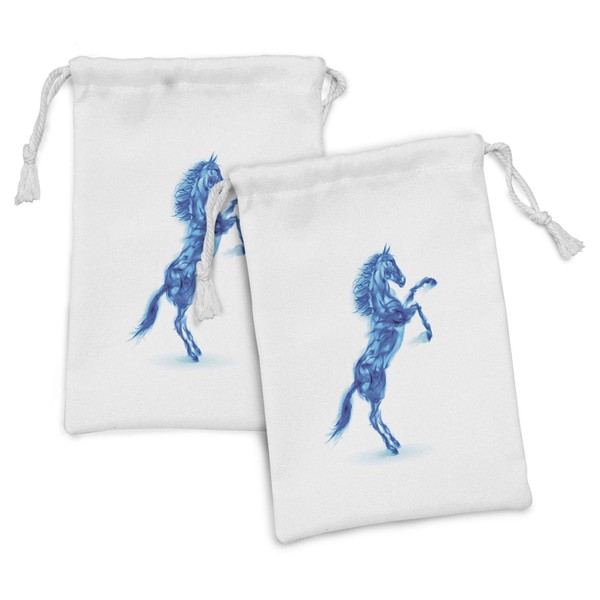 Ambesonne Horses Fabric Pouch Set of 2, Gallop Animal Motif