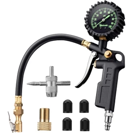 AstroAI Digital Tire Pressure Gauge with Inflator, 100 PSI Air Chuck and Compressor Accessories Heavy Duty with Quick Connect Coupler, 0.1 Display Resolution for Car, SUV, Truck, Motorcycle, RV