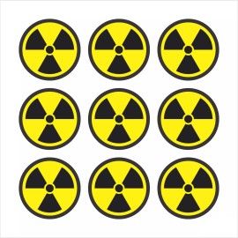 Sticker Tiger Radiation Radioactive Nuclear Symbol Sheet of 9 - Window Bumper Sticker BS506012