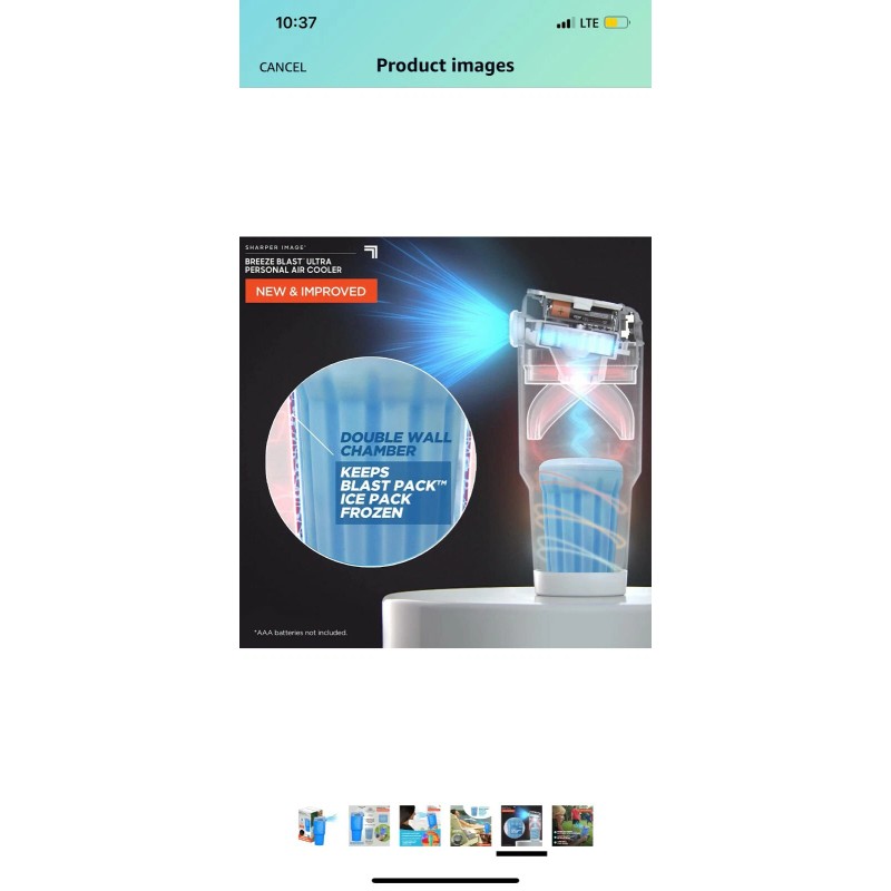 Sharper Image breeze blast personal air cooler by sharper image