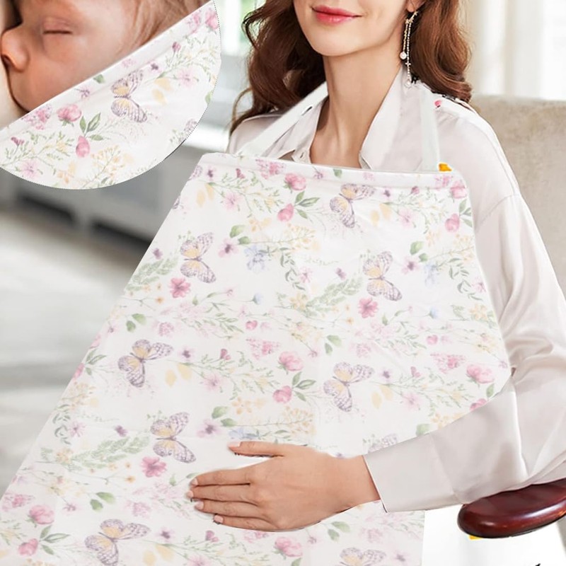 GXGM Muslin Nursing Cover for Babies Breathable 100% Cotton Nursing