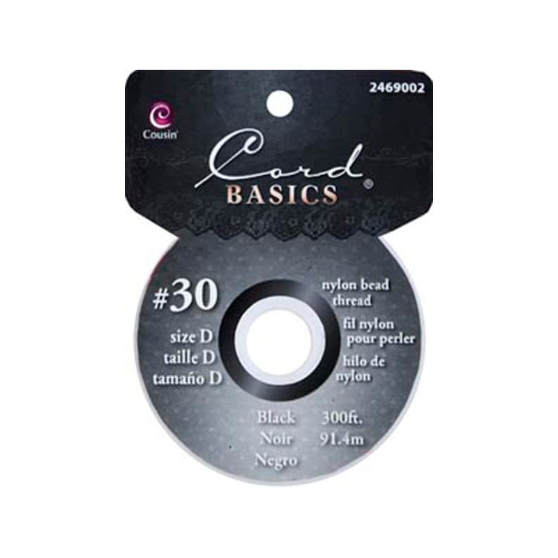 300ft Black Nylon Bead Thread #30