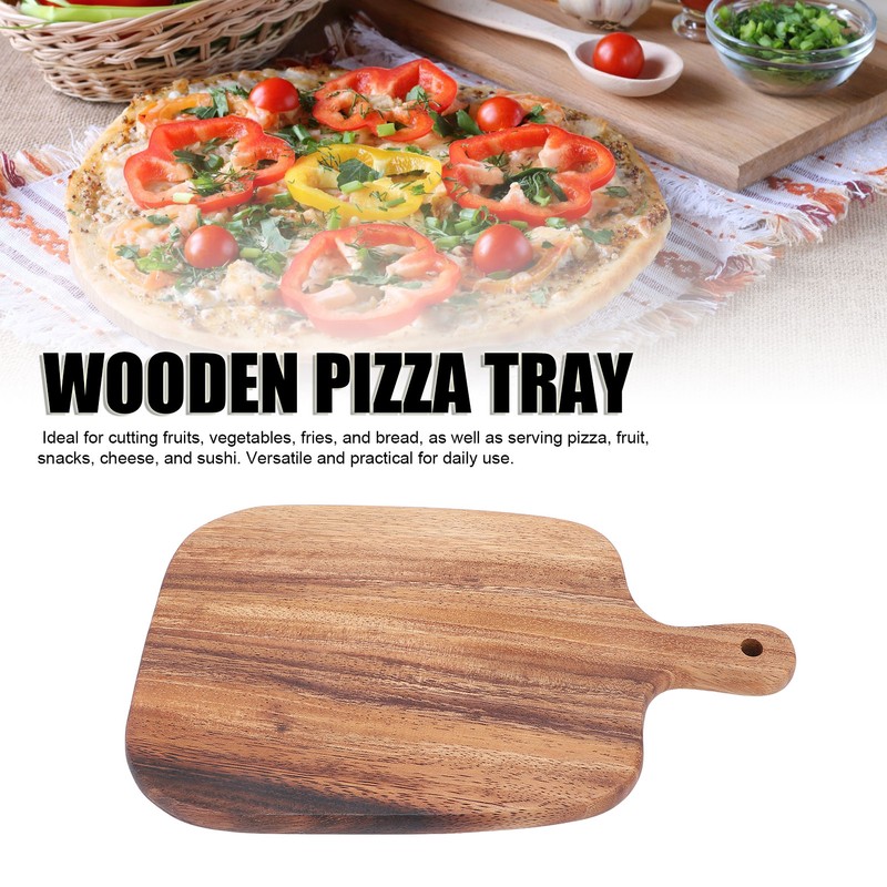 Wooden Pizza Tray Solid Wood Pizza Serving Board Pizza Spatula