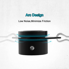 Flag Pole Rings, Aluminum Alloy Flagpole Rings 360° Rotating Anti Wrap Flag Mounting Ring, Spinning Flag Pole Clips with Carabiner for 0.75-1.02 Inch Diameter- Pack of 4 (Black)