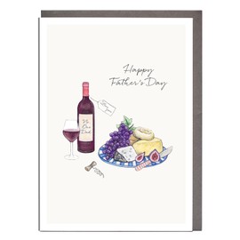 Cheese & Wine Father's Day Card - 'Happy Father's Day' - Card for Him