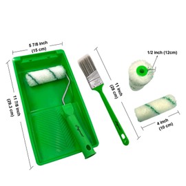 Magimate Small Paint Roller and Tray Mini House Touch-ups and Minor Painting Projects (4-inch Pack of 6)