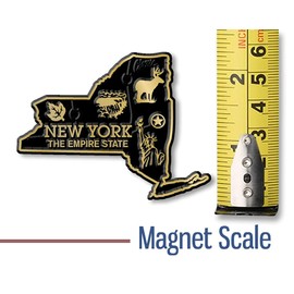New York Small State Magnet by Classic Magnets, 2.8" x 2.1", Collectible Souvenirs Made in The USA