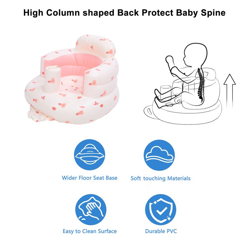 Baby Inflatable Seat with Air Pump Infant Back Support Sofa