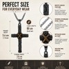 Rustic Cross Pendant Necklace, Stainless Steel Christian Faith Jewelry for