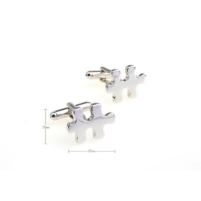 MRCUFF Puzzle Jigsaw Piece Autism Awareness Pair Cufflinks in a