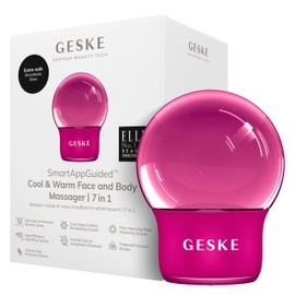 GESKE SmartAppGuided™ Cool & Warm Face & Body Massager | 7 in 1 | Multifunctional Massager | Face & Body | Battery-free Cooling & Warming | Firms, Relaxes & De-Puffs Skin | Globular Design