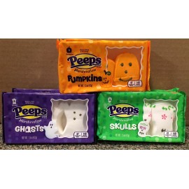 PEEPS BRAND Marshmallow Peeps - Pumpkins, Ghosts, Skulls - 1.5 oz 3 pks. You Get 2 Packs Ea.