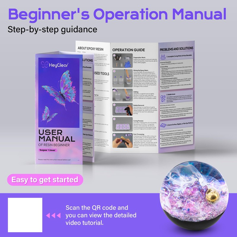 HeyClear Epoxy Resin Molds Silicone Start Kit -18 oz Super