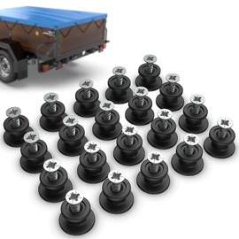 Tarpofix® Tarpaulin Buttons Tarpaulin Hooks Round Including Screws for Trailer Tarpaulin (Pack of 20) – Robust Trailer Hooks Mounting Hooks for Car Trailer Side Wall – Round Buttons for Net and