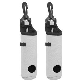 PATIKIL Golf Ball Carry Bag, 2 Pcs Golf Tee Holder Pouch Portable Neoprene Golf Ball Holder with Clip for Men and Women Storage Gifts, White