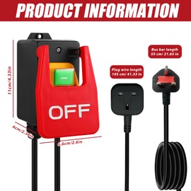 PRITOK 220V Single Phase On/Off Switch: 16A Emergency Stop Push Button Switch, Electromagnetic Pressure Switches, Industrial On Off Push Button Switch with Large Stop Sign Paddle Switch