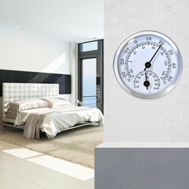 Eupneicu Analogue Thermo-Hygrometer [Pack of 2], Analogue Precision Thermo-Hygrometer, Thermometer Hygrometer 2 in 1 for the Home, Office, Greenhouse for Indoor and Outdoor Use [Silver]