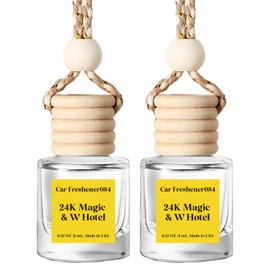 Car Air Freshener Hanging, Essential Oil Diffuser Inspired by24K Magic & W Hotel, Car Fresheners for Women, Long Lasting, Made in USA