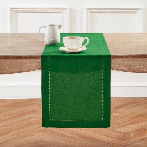 Solino Home Linen Garden Green Table Runner 72 Inches Long