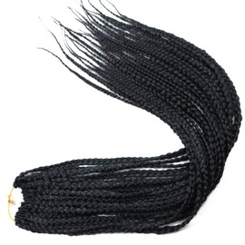 6 Packs/Lot (14/18/24/30) inch 1cm 20 Strands/Pack Thin 3X Box Braid Crochet Hair Extensionin Diameter 3X Synthetic Braid Hair Extensions Crochet Braids Hair Color(14Inch 1)