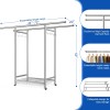 Heavy Duty Stainless Steel Clothes Rack Garment Rack with Wheel