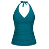 Tempt Me Women’s Teal Tankini Top Halter Tummy Control Swim