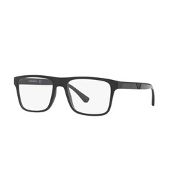 Emporio Armani Ea4115 - Marcos para anteojos graduadas para hombre con dos clips intercambiables rectangulares, Negro mate/transparente/gris claro/gris oscuro, 54 mm