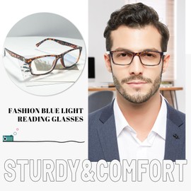 OCCI CHIARI Blue Light Blocking Reading Glasses Men Fashion Computer Readers 1.5(1.0 1.25 1.5 1.75 2.0 2.25 2.5 2.75 3.0 3.5 4.0 5.0 6.0)