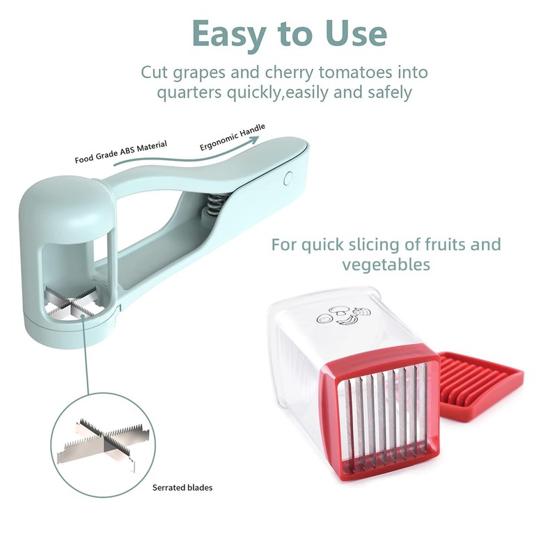 Asphodelia 2PCS Fruit Cutters Includes Grape Cutter and Cup Cutter,Grape