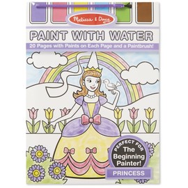 Melissa & Doug Paint With Water - Princess, 20 Perforated Pages With Spillproof Palettes