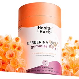 Berberina 500mg Gomitas Adulto con Ácido Alfa Lipoico 180 Pzas Health Hack | Berberina 500mg, Ác. Alfalipoico 120mg, Pimienta Negra 10mg, 3 activos ve