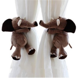 Decorative Curtain Tiebacks Elastic Fasterner Cartoon Animated Figure Curtain Holdbacks Clips Curtain Rope Tie Back, Elephant