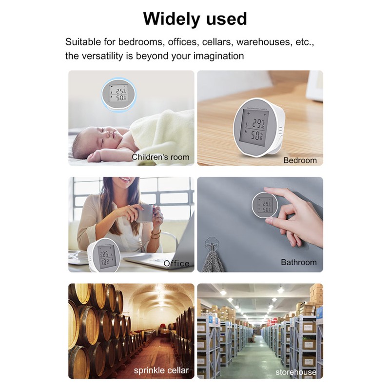 Smart WiFi Temperature Humidity Monitor Wireless Temperature Humidity Sensor TUYA