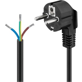 MejaRizon Anschlussleitung 1,5m, Stromkabel mit Aderendhülsen, 3 x 0.75mm² Anschlusskabel mit Stecker, IP20 Wasserdicht Kabel mit Stecker Kompatibel mit Verschiedenen Elektrischen Ausrüstungen