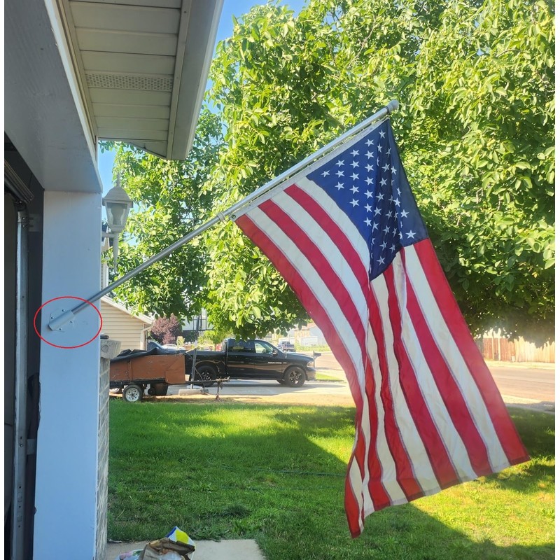 CTUOPTUO Side Mount Flag Pole Holder, Allows Display of 1"