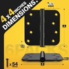 KOLET Ball Bearing Door Hinges, 4 x 4 Inches Black