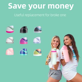 Replacement Lid for Owala Freesip, One Button Top Replacement, Leakproof BPA-Free Sports Water Bottle Cap Replacement Compatible with Owala 24oz 32oz 40oz 16oz (Pink Green)