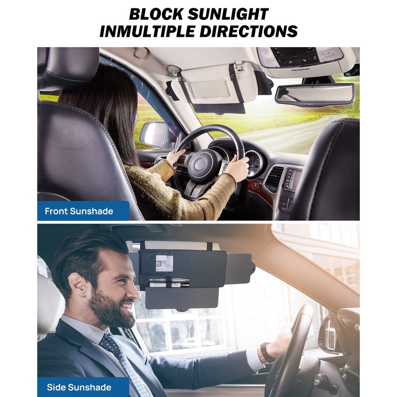 JoyTutus Car Sun Visor Sunshade Extender, Adjustable Sun Visor Protects