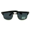 Classic Half Rim Clubmaster Rectangular Horned DJ Sunglasses - Black