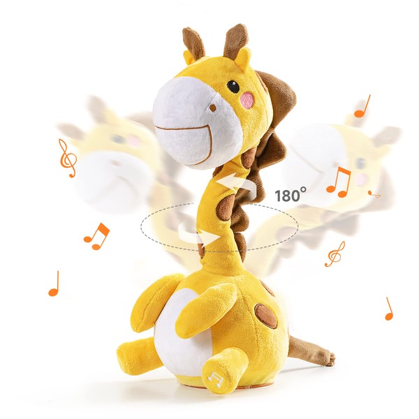TUMAMA Baby Plush Toy Talking Dancing Giraffe Toy Gifts for Boys Girls Kids Plush Dinosaur Baby Musical Toy